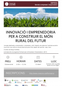Cartell del Curs Innovacio emprenedoria per a construir el món rural del futur