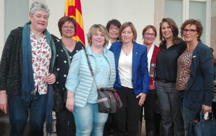 Dones pageses del Lluçanès assisteixen a una jornada reivindicativa al Parlament de Catalunya